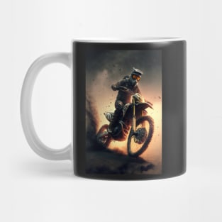 Fast Dirt bike rider on mars CGI style Mug